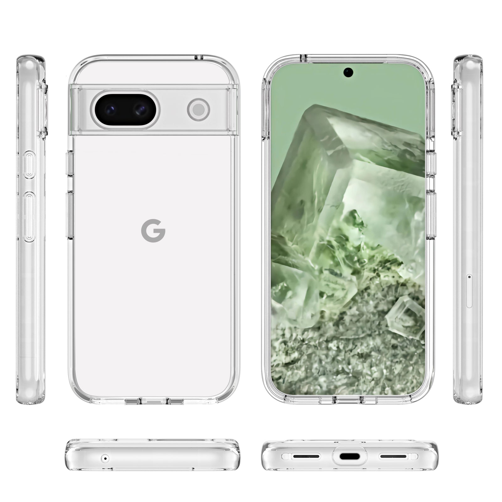 For Google Pixel 8a Case Anti-Scratch TPU+PC Clear Phone Cover For Google Pixel 8a Case Anti-Scratch TPU+PC Clear Phone Cover